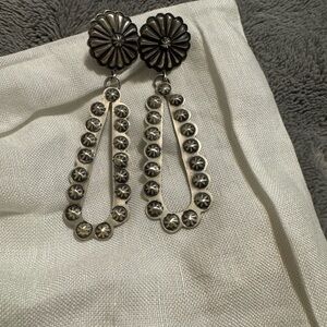 Sterling silver concho earrings